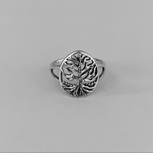 Sterling Silver Oval Tree Of Life Ring